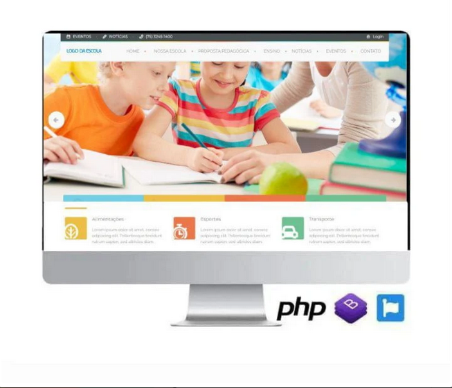 Script – Site Escola Com Painel Responsivo 100% Php